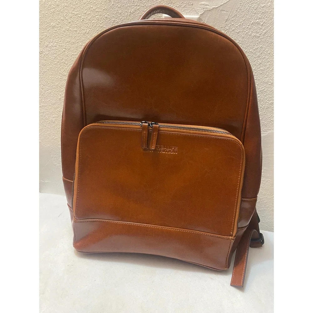Herbalife Nutrition Backpack Unisex Large Cognac Brown Excellent Faux Leather